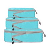 Compression Packing Cube Set for Carrying on Luggage Travel Packing Organizers with Laundry Bag for Backpack (Skyblue)