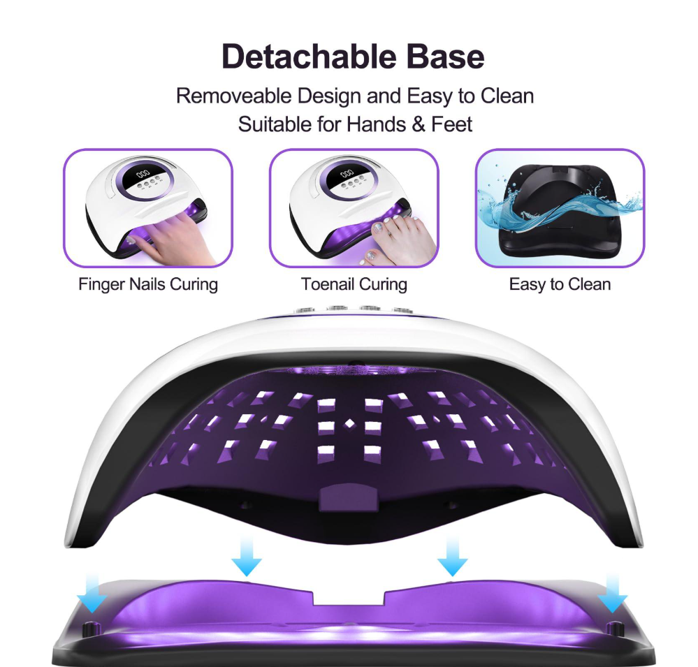 UV LED Nail Lamp, Gel Light for Nail Polish UV Dryer with 3 Timers White