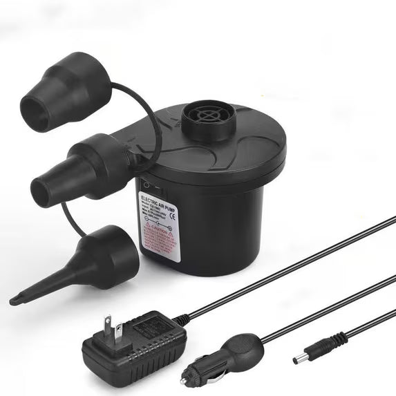 Mikhai Electric Air Pump,Portable Air Pump with 3 Nozzles, 5kPa Quick-Fill,110V AC/12V DC Inflator/Deflator Pumps for Outdoor Camping, Inflatable Air Mattress Beds, Boats, Swimming Ring