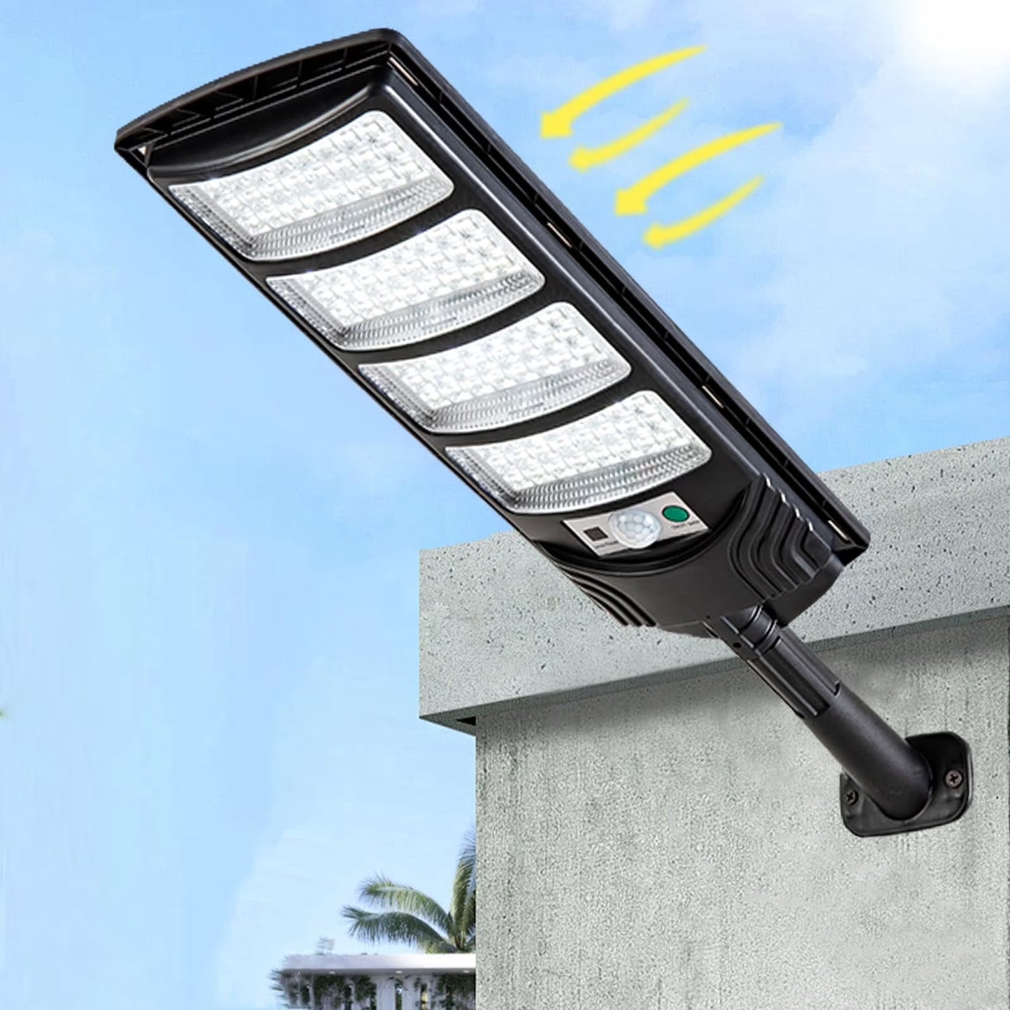 Mikhai Solar Lights Outdoor High Lumens 192 LED Security Lights with Remote Control,1Heads Motion Sensor Lights, IP65 Waterproof, Solar Lights Outdoor Waterproof
