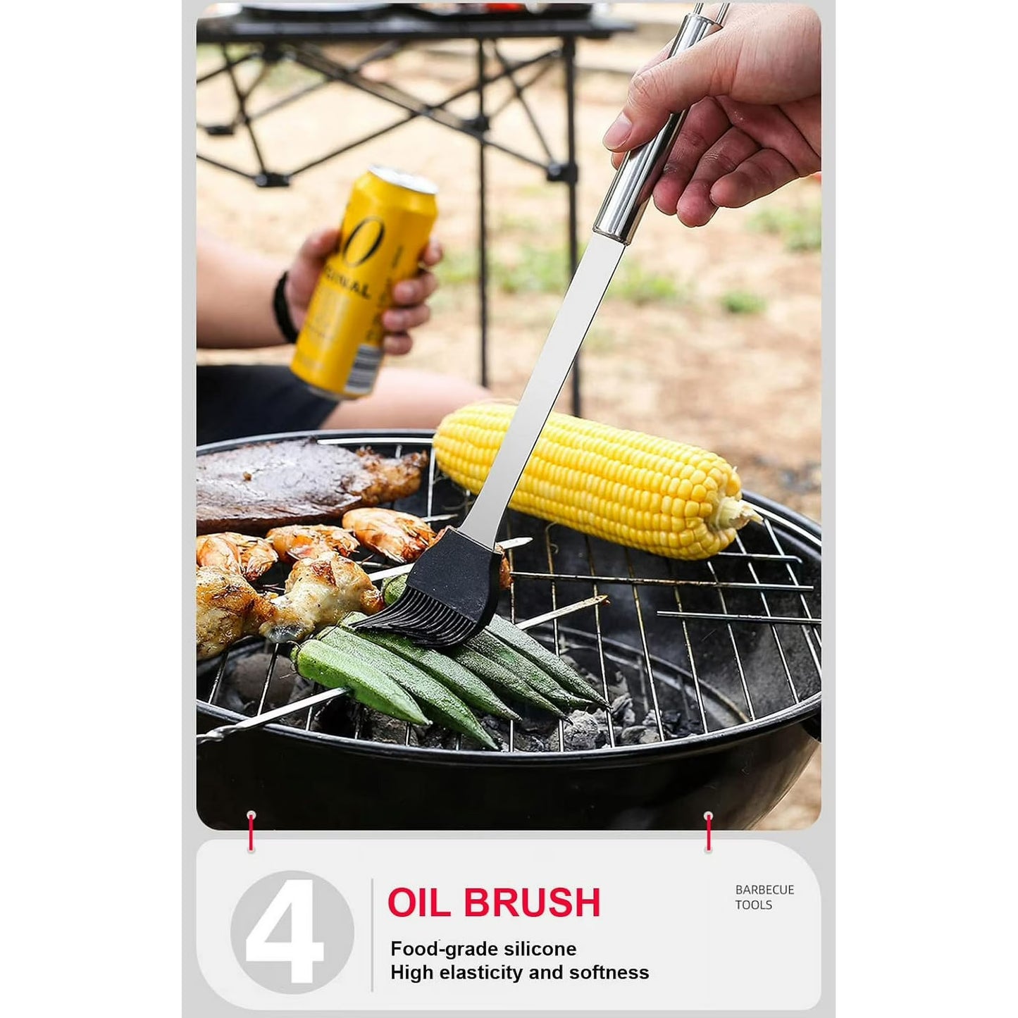 Mikhai BBQ Utensil Set Stainless Steel Professional Barbecue Accessories Grill Tool with Bag Easy to Carry