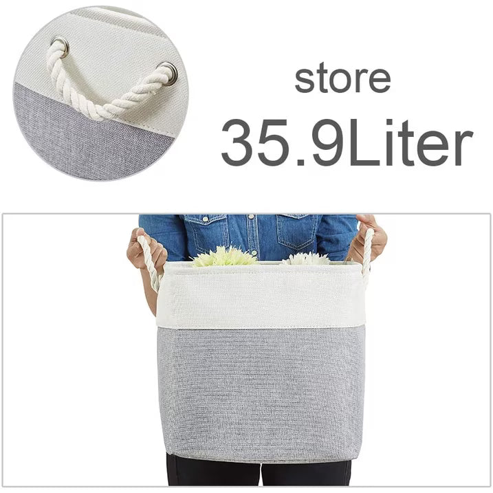 Carestrong 3 Pack Basket , Collapsible Laundry Baskets with Handles, Sturdy, Gray, 13-x-13-x-13-inch, Pack of 3