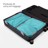 Compression Packing Cube Set for Carrying on Luggage Travel Packing Organizers with Laundry Bag for Backpack (Skyblue)