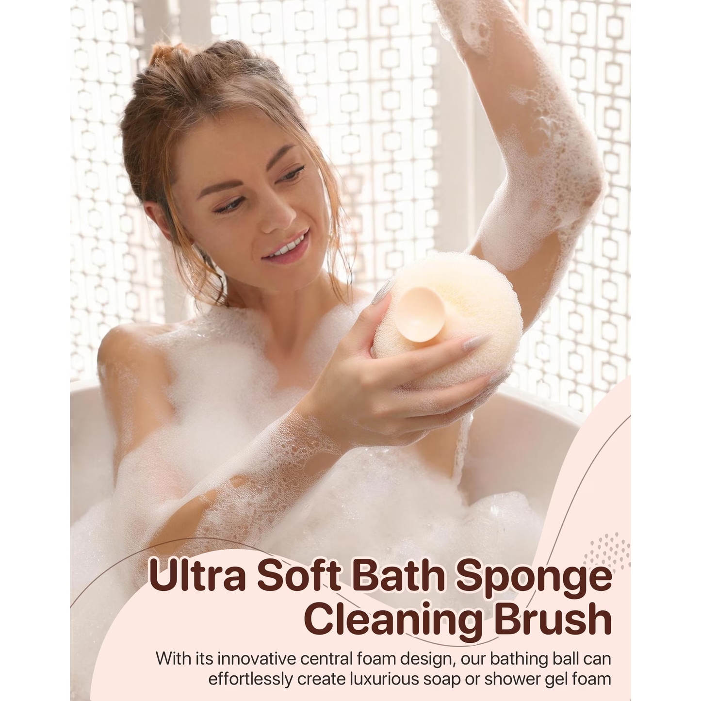 Super Soft Sunflower Suction Cup Bath Ball, 2-in-1 Shower Scrubber Sponge for Body, Upgraded Sponge Mesh Pouf Bath Ball, Magic Exfoliating Bath Sponge Shower Ball for Women Men Shower